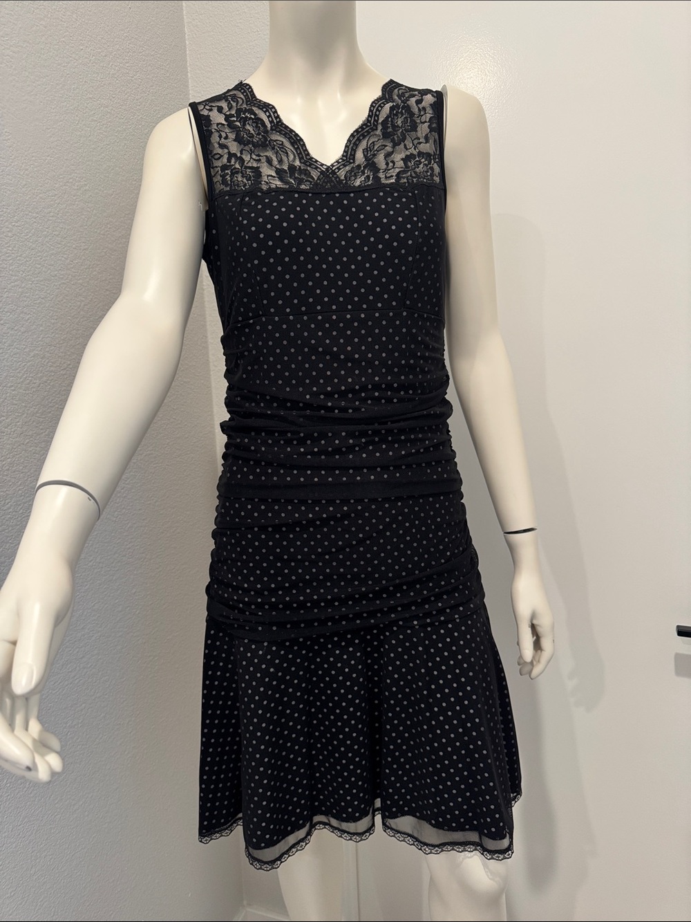 Joseph Ribkoff Black and White Polka Dot Dress